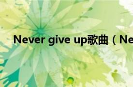 Never give up歌曲（Never give up JPM演唱歌曲）