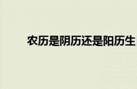 农历是阴历还是阳历生日（农历是阴历还是阳历）