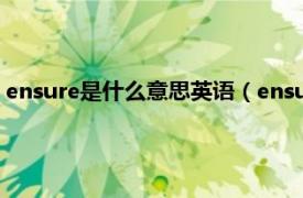 ensure是什么意思英语（ensure是什么意思相关内容简介介绍）