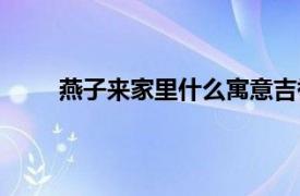 燕子来家里什么寓意吉祥（燕子来家里什么寓意）