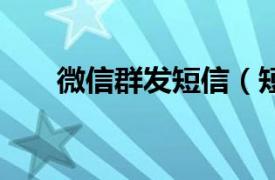 微信群发短信（短信群发  短信群发）