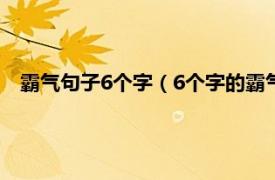 霸气句子6个字（6个字的霸气暖心的短句相关内容简介介绍）