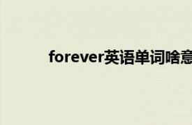 forever英语单词啥意思（forever 英语单词）