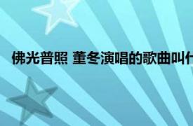 佛光普照 董冬演唱的歌曲叫什么（佛光普照 董冬演唱的歌曲）