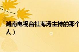 湖南电视台杜海涛主持的那个节目叫什么（杜海涛 湖南卫视主持人）