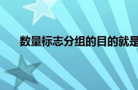 数量标志分组的目的就是要区分各组在数量上的差别