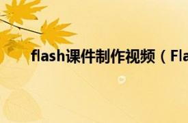 flash课件制作视频（Flash动画制作培训讲座实录）