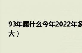 93年属什么今年2022年多大（93年属什么今年 2022年多大）