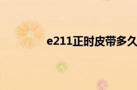 e211正时皮带多久换（正时皮带多久换）