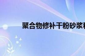 聚合物修补干粉砂浆和聚合物修补砂浆哪个好