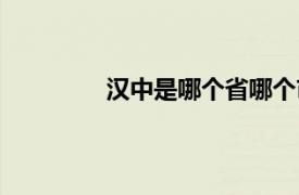 汉中是哪个省哪个市（汉中市是哪个省）