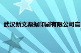 武汉新文票据印刷有限公司官网（武汉新文票据印刷有限公司）