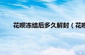 花呗冻结后多久解封（花呗被冻结了多长时间可以解封）