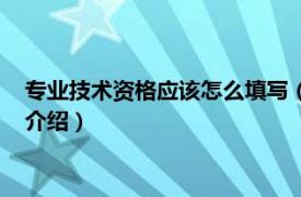 专业技术资格应该怎么填写（专业技术资格怎么填相关内容简介介绍）