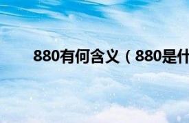 880有何含义（880是什么意思相关内容简介介绍）