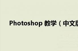 Photoshop 教学（中文版Photoshop基础培训教程）