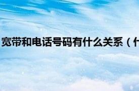 宽带和电话号码有什么关系（什么是宽带号码相关内容简介介绍）