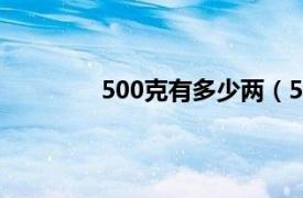 500克有多少两（500克是多少两怎么算）