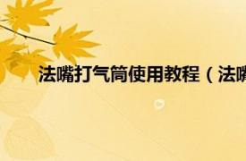 法嘴打气筒使用教程（法嘴怎么打气相关内容简介介绍）