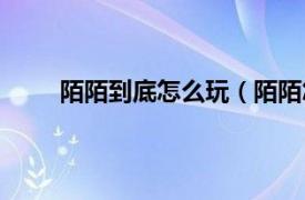 陌陌到底怎么玩（陌陌怎么玩相关内容简介介绍）