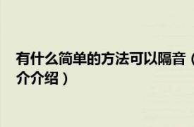 有什么简单的方法可以隔音（最简单实用的隔音方法相关内容简介介绍）