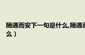 随遇而安下一句是什么,随遇而安淡然满足（随遇而安下一句是什么）