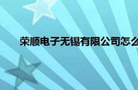 荣顺电子无锡有限公司怎么样（荣顺电子 无锡有限公司）