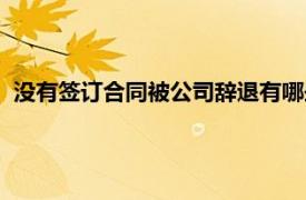 没有签订合同被公司辞退有哪些赔偿（被公司辞退有哪些赔偿）