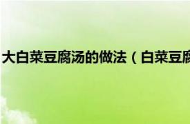 大白菜豆腐汤的做法（白菜豆腐汤的家常做法相关内容简介介绍）