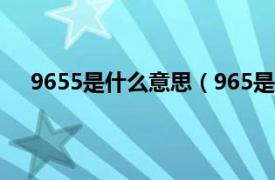 9655是什么意思（965是什么意思相关内容简介介绍）