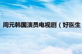 周元韩国演员电视剧（好医生 周元、文彩元主演的韩国电视剧）