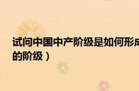 试问中国中产阶级是如何形成的?（中产阶级 占有一定生产资料的阶级）