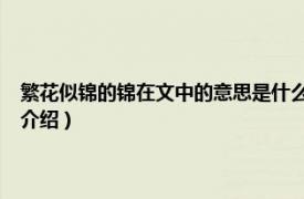 繁花似锦的锦在文中的意思是什么?（繁花似锦下一句是什么相关内容简介介绍）