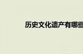 历史文化遗产有哪些相关内容简介介绍一下