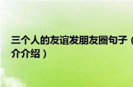 三个人的友谊发朋友圈句子（三人的友谊朋友圈说说相关内容简介介绍）