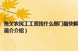 拖欠农民工工资找什么部门最快解决（拖欠农民工工资找哪个部门相关内容简介介绍）