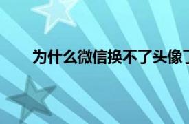 为什么微信换不了头像了由于系统维护,请稍后再试