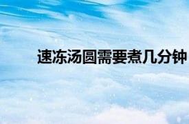 速冻汤圆需要煮几分钟（速冻汤圆怎么煮几分钟）