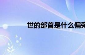 世的部首是什么偏旁字（世的部首是什么）