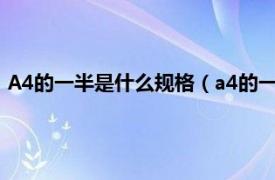 A4的一半是什么规格（a4的一半是什么尺寸相关内容简介介绍）