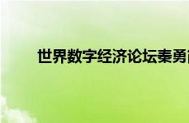 世界数字经济论坛秦勇简介（世界数字经济论坛）