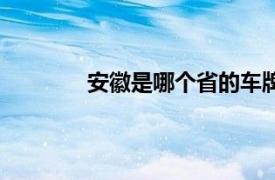 安徽是哪个省的车牌号（安徽是哪个省的）