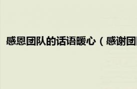 感恩团队的话语暖心（感谢团队的话语暖心相关内容简介介绍）