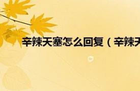 辛辣天塞怎么回复（辛辣天塞啥意思相关内容简介介绍）