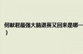 何猷君最强大脑退赛又回来是哪一期（何猷君为什么退赛相关内容简介介绍）