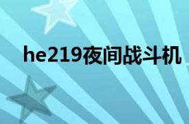 he219夜间战斗机（德国HE219战斗机）