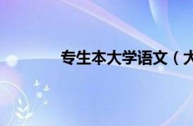 专生本大学语文（大学语文：高职高专本）