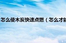 怎么使木炭快速点燃（怎么才能快速点燃木炭相关内容简介介绍）