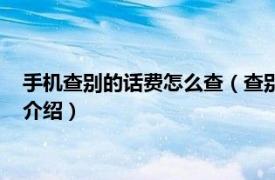 手机查别的话费怎么查（查别的手机号话费怎么查相关内容简介介绍）