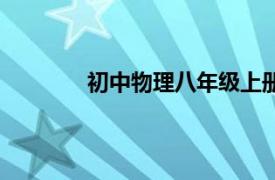 初中物理八年级上册（初中物理八年级上）